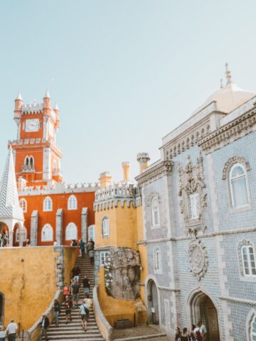colorful palace near lisbon portugal