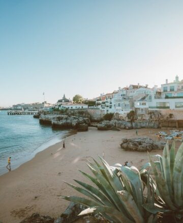beautiful beach at sunset in Cascais