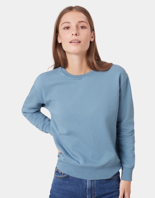 light blue sustainable loungewear sweater