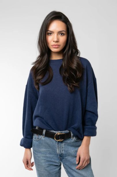 navy blue sustainable loungewear sweater