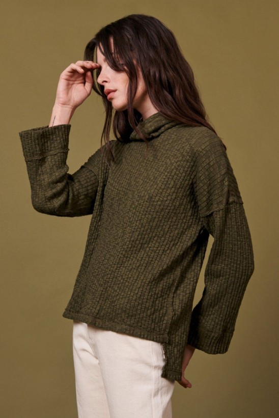 green sustainable sweater loungewear