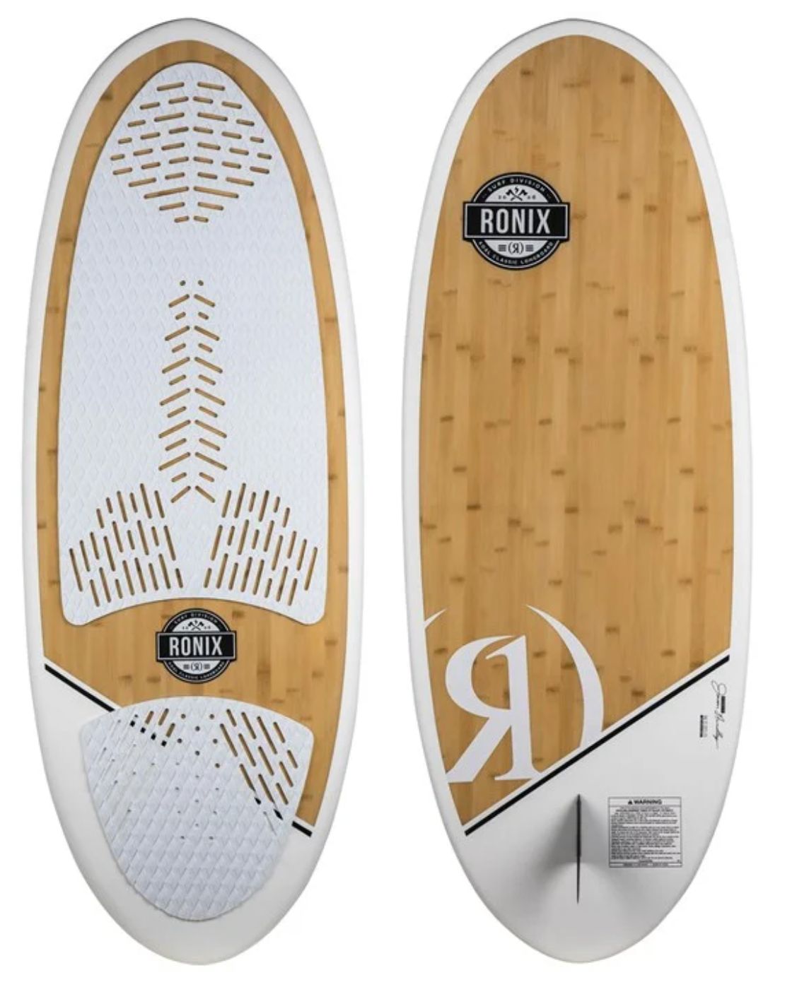 beginner wakesurf board - white and wood
